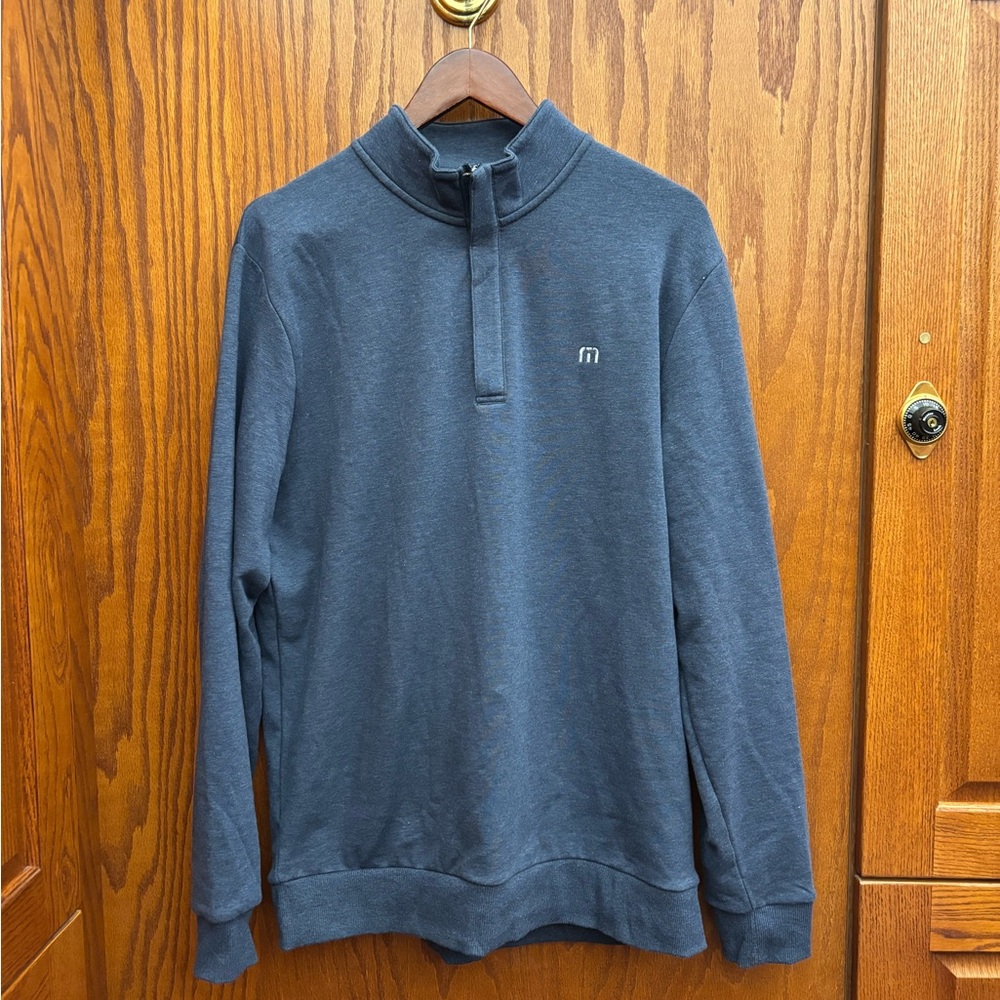 Travis Mathew Navy Zip-Up Sweater